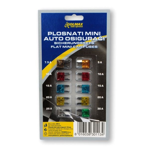 30113 Osiguraci plosnati mini 10 kom,,