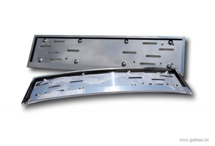 INOX KROM nosači tablica (srebrni metalni kromirani) ravni + zakrivljeni